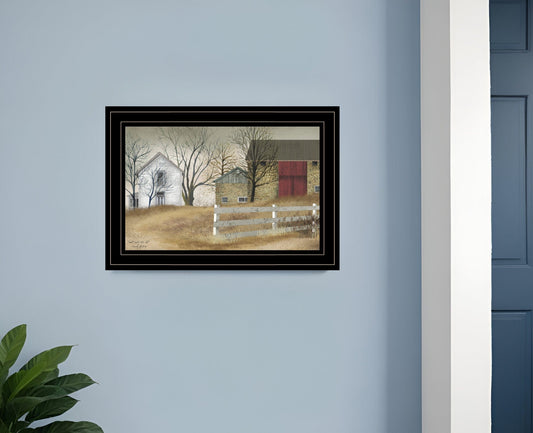 The Old Stone Barn 2 Black Framed Print Wall Art - Homeroots