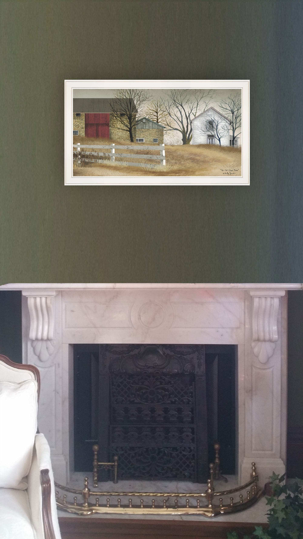 The Old Stone Barn 3 White Framed Print Wall Art - Homeroots - Flyclothing LLC