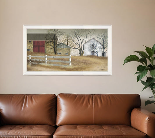 The Old Stone Barn 3 White Framed Print Wall Art - Homeroots