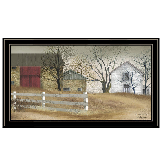The Old Stone Barn 4 Black Framed Print Wall Art - Homeroots