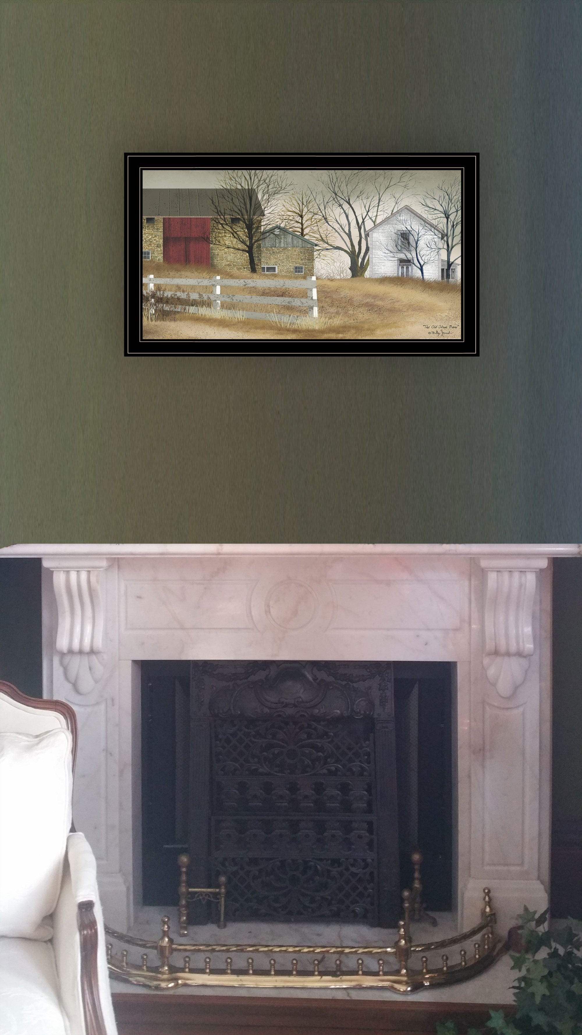The Old Stone Barn 4 Black Framed Print Wall Art - Homeroots - Flyclothing LLC