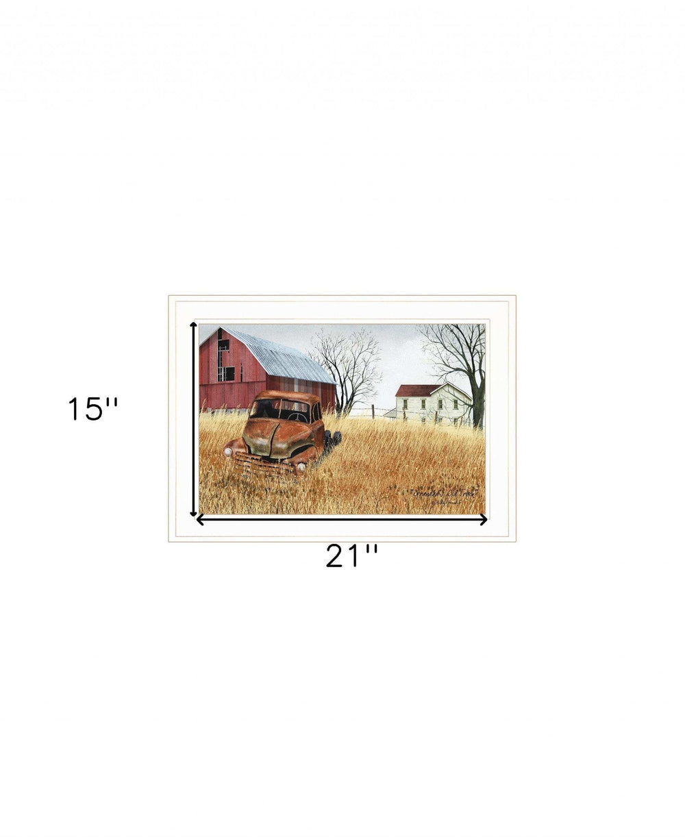 Granddads Old Truck 6 White Framed Print Wall Art - Homeroots - Flyclothing LLC