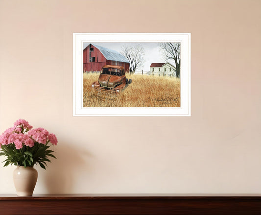 Granddads Old Truck 6 White Framed Print Wall Art - Homeroots
