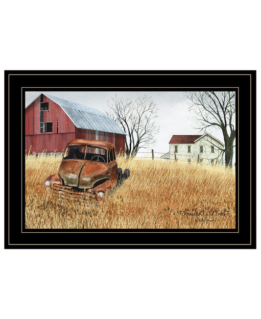 Granddads Old Truck 7 Black Framed Print Wall Art - Homeroots