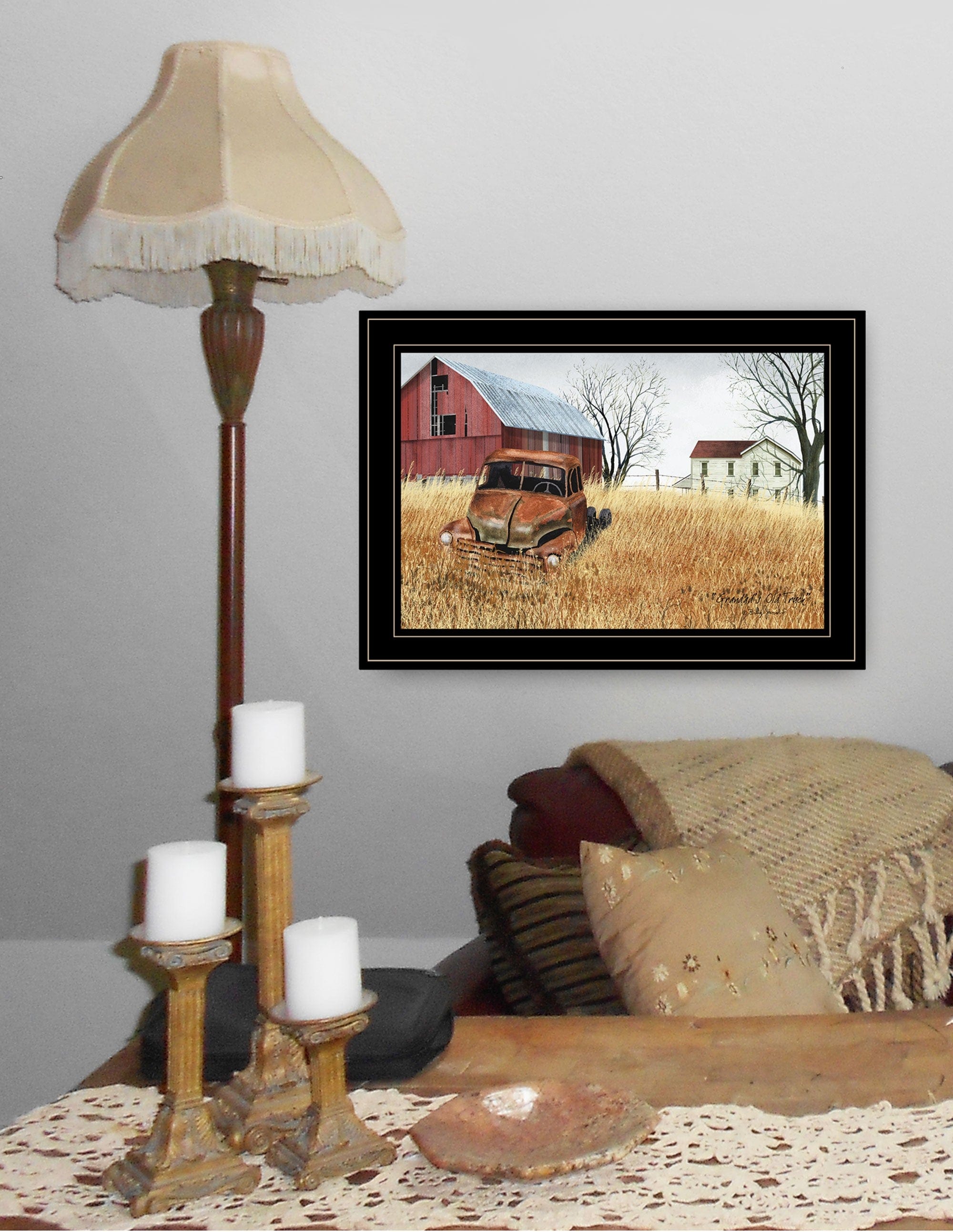 Granddads Old Truck 7 Black Framed Print Wall Art - Homeroots