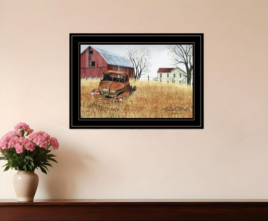 Granddads Old Truck 7 Black Framed Print Wall Art - Homeroots