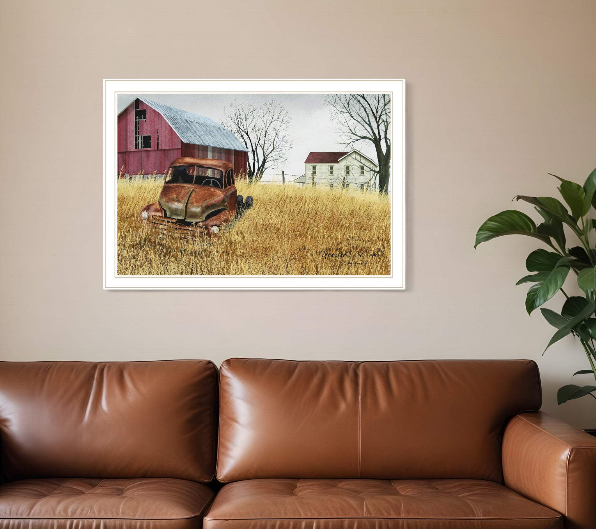 Granddads Old Truck 10 White Framed Print Wall Art - Homeroots - Flyclothing LLC