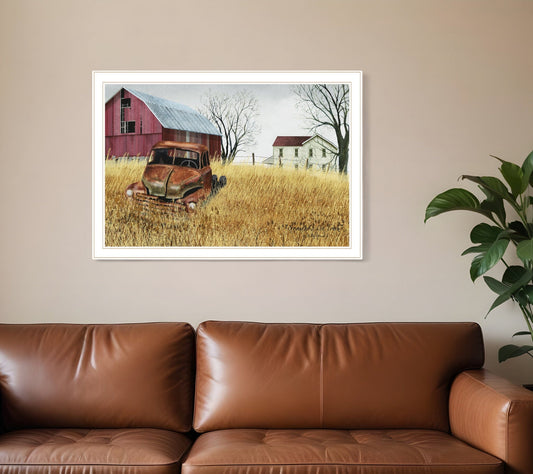 Granddads Old Truck 10 White Framed Print Wall Art - Homeroots