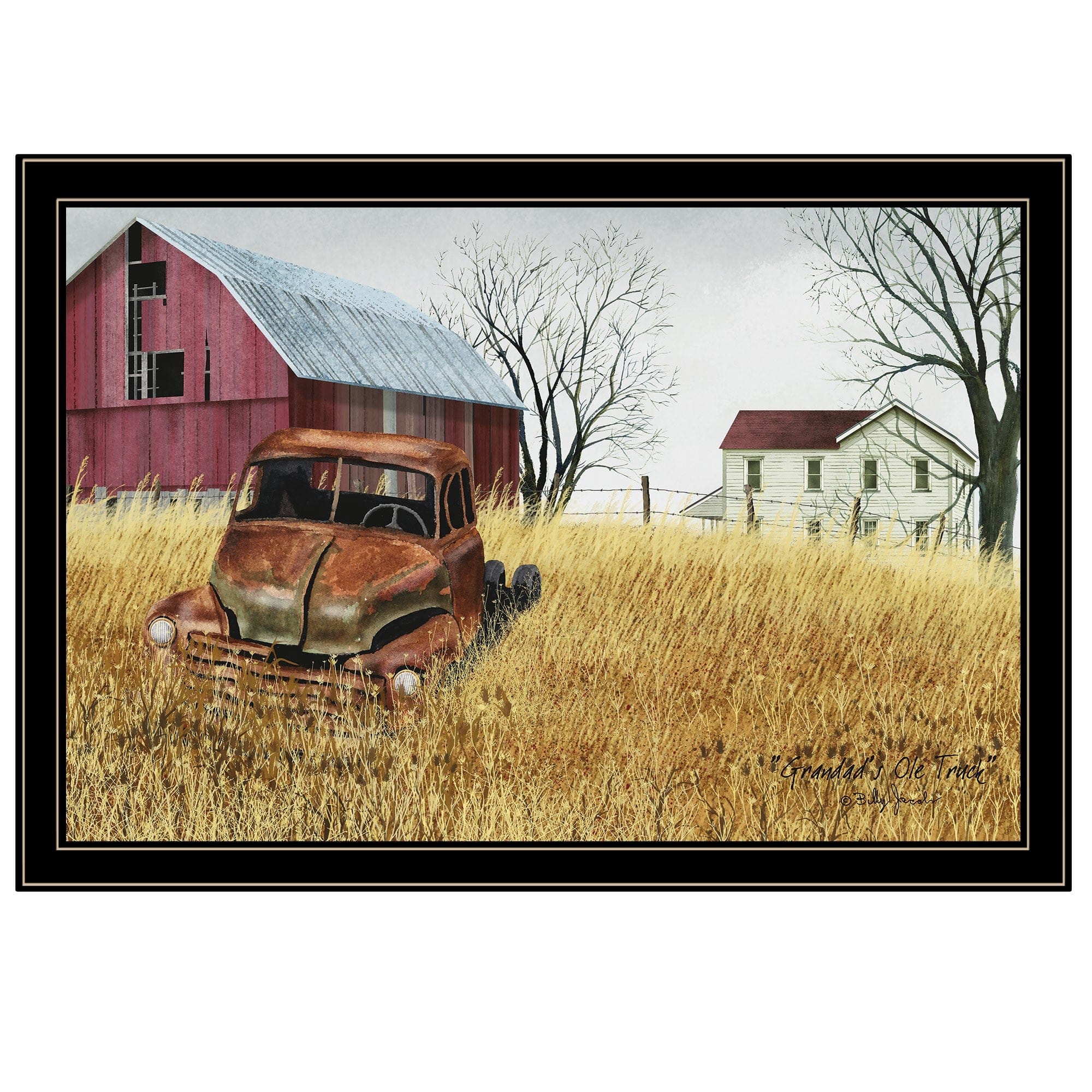 Granddads Old Truck 11 Black Framed Print Wall Art - Homeroots