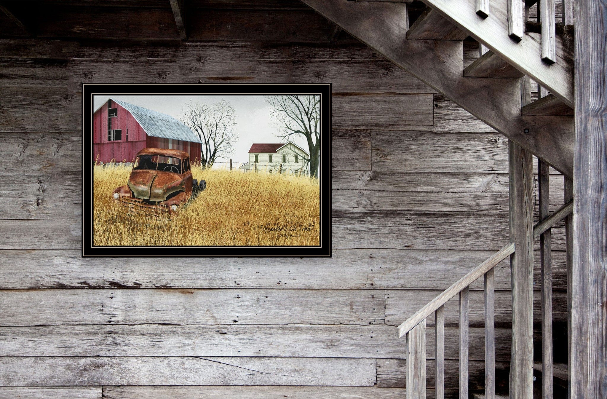 Granddads Old Truck 11 Black Framed Print Wall Art - Homeroots