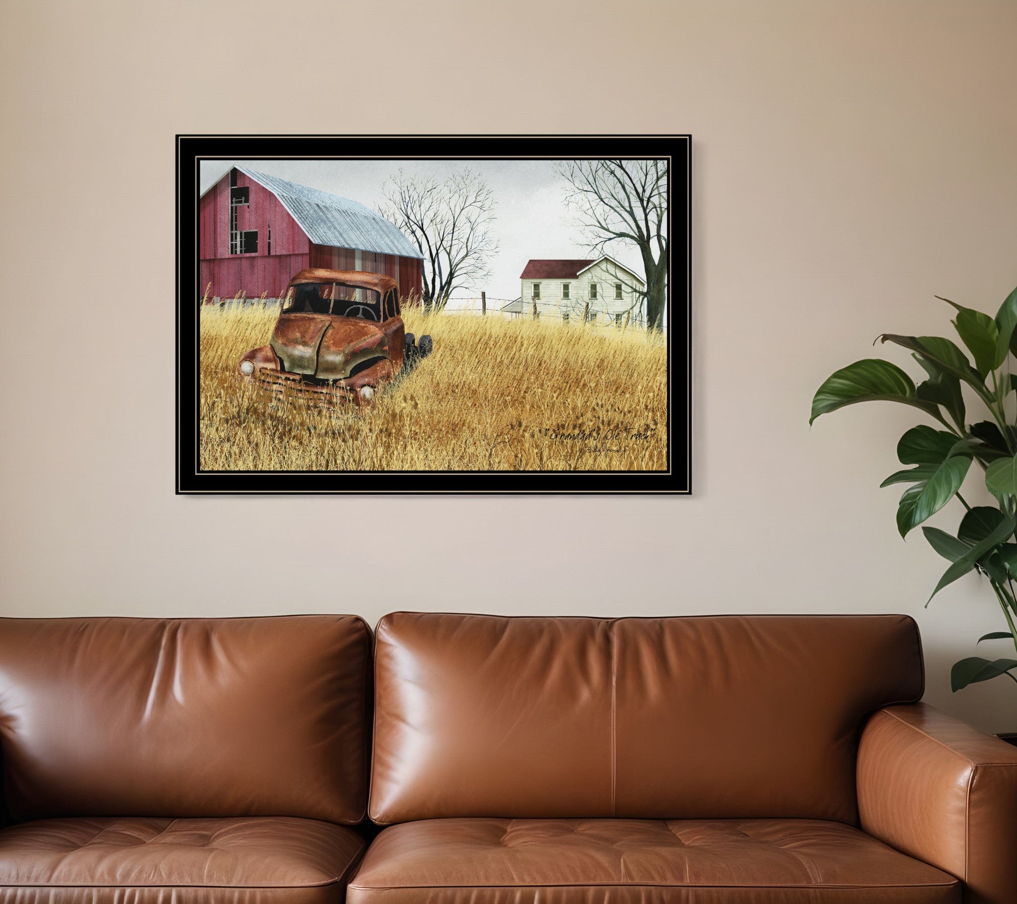 Granddads Old Truck 11 Black Framed Print Wall Art - Homeroots