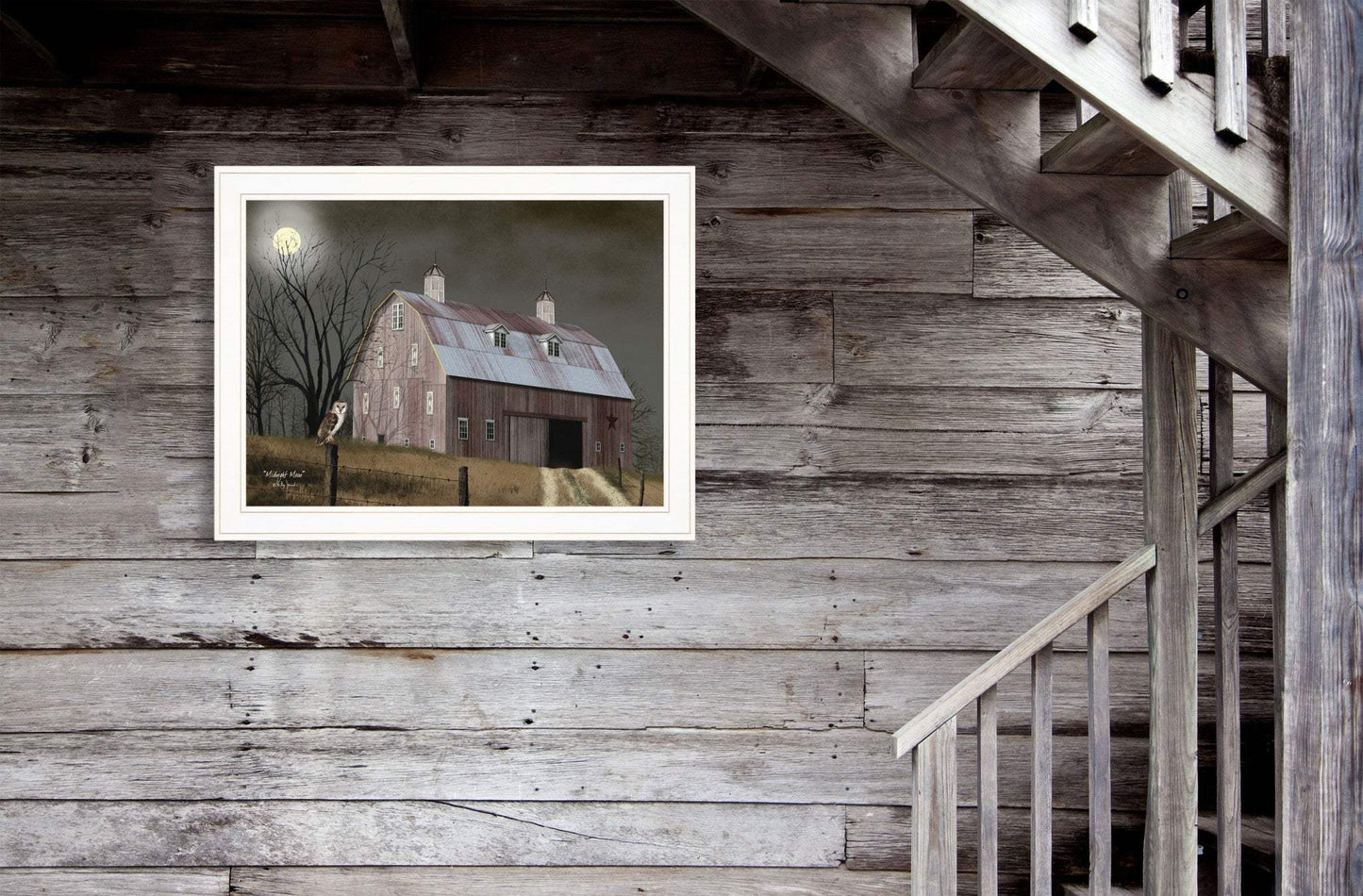 Midnight Moon 5 White Framed Print Wall Art - Homeroots - Flyclothing LLC