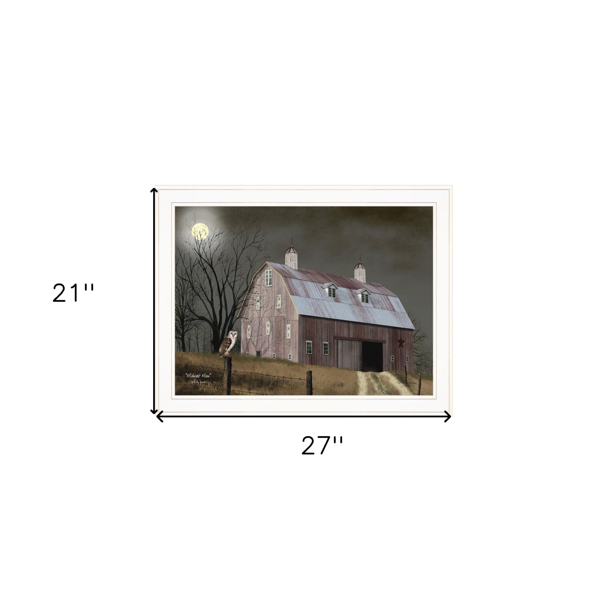 Midnight Moon 5 White Framed Print Wall Art - Homeroots