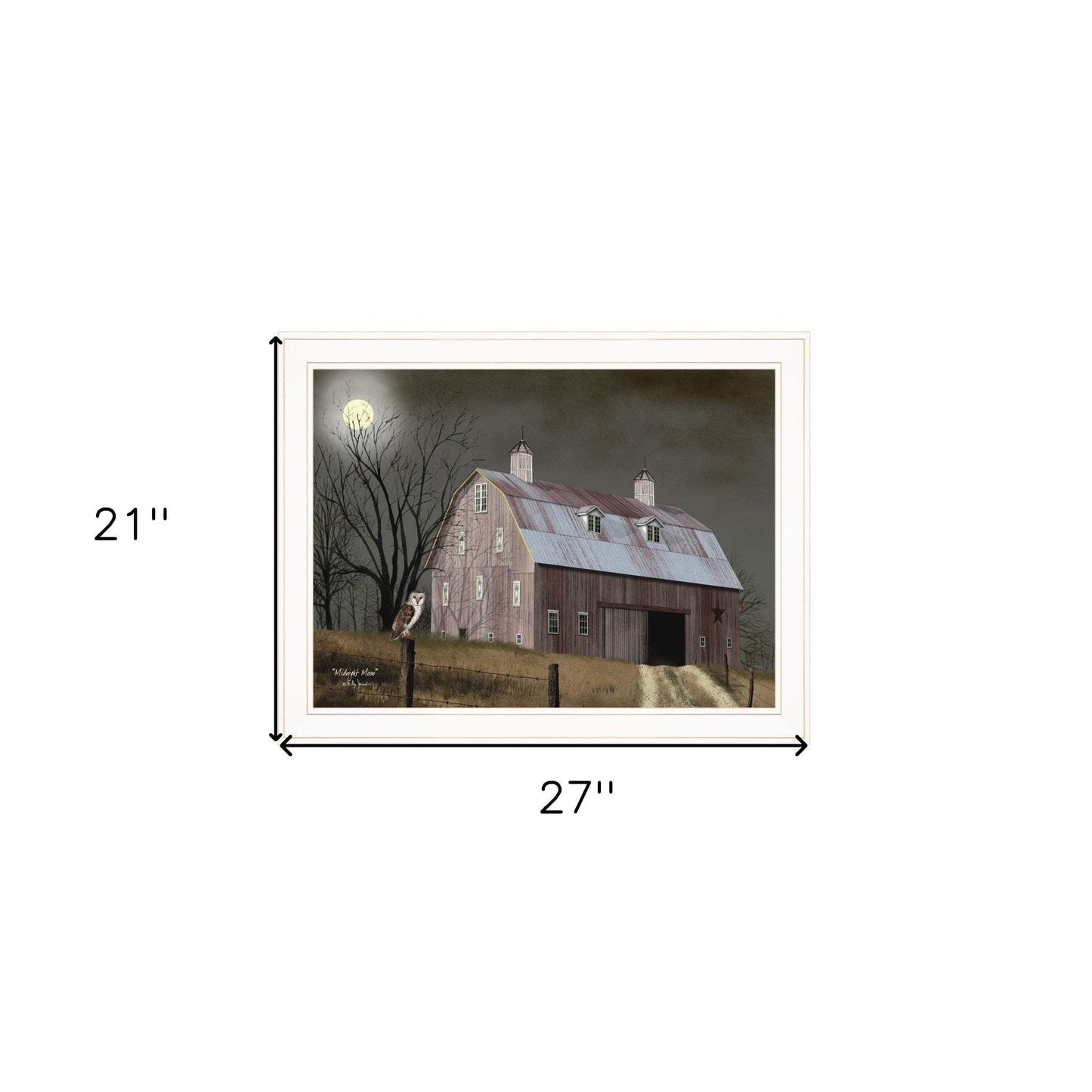 Midnight Moon 5 White Framed Print Wall Art - Homeroots - Flyclothing LLC