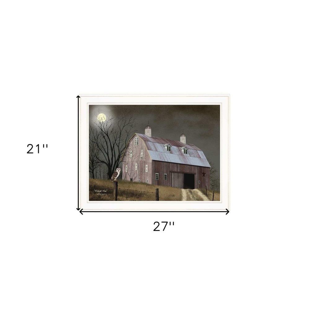 Midnight Moon 5 White Framed Print Wall Art - Homeroots - Flyclothing LLC