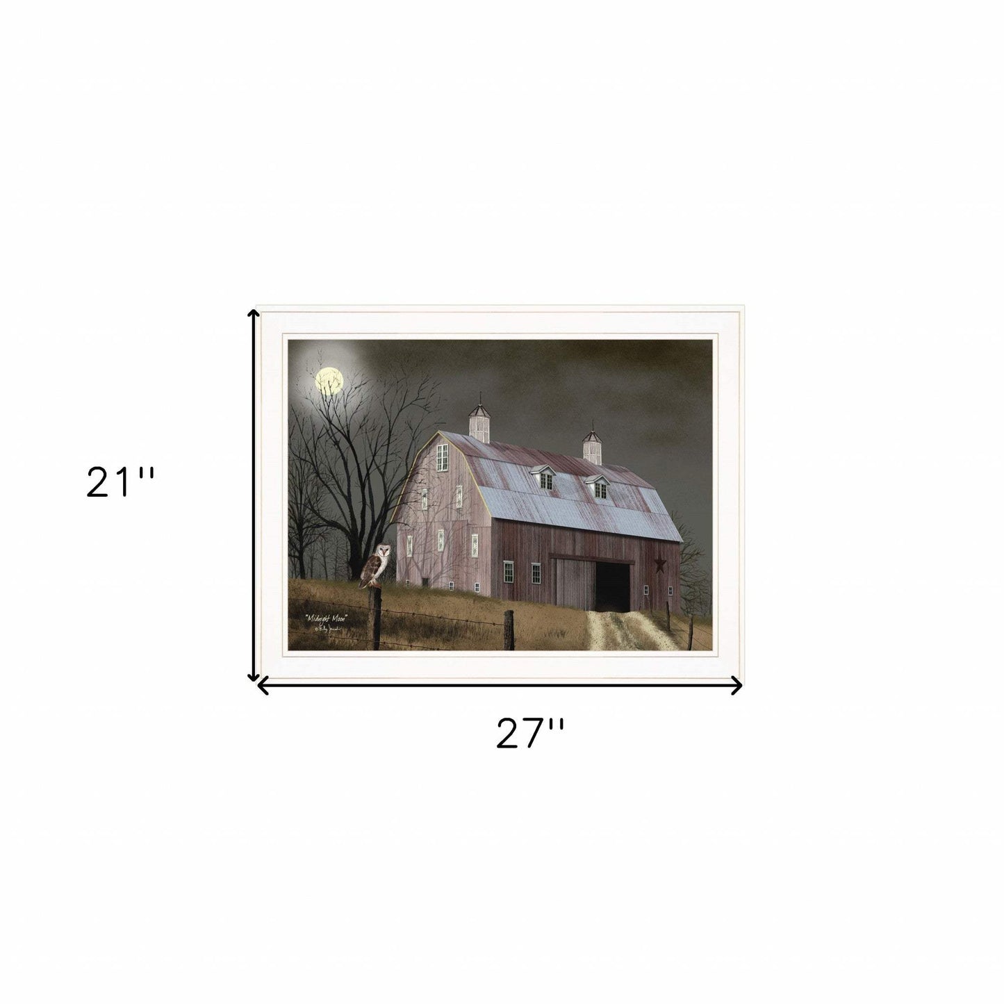 Midnight Moon 5 White Framed Print Wall Art - Homeroots - Flyclothing LLC