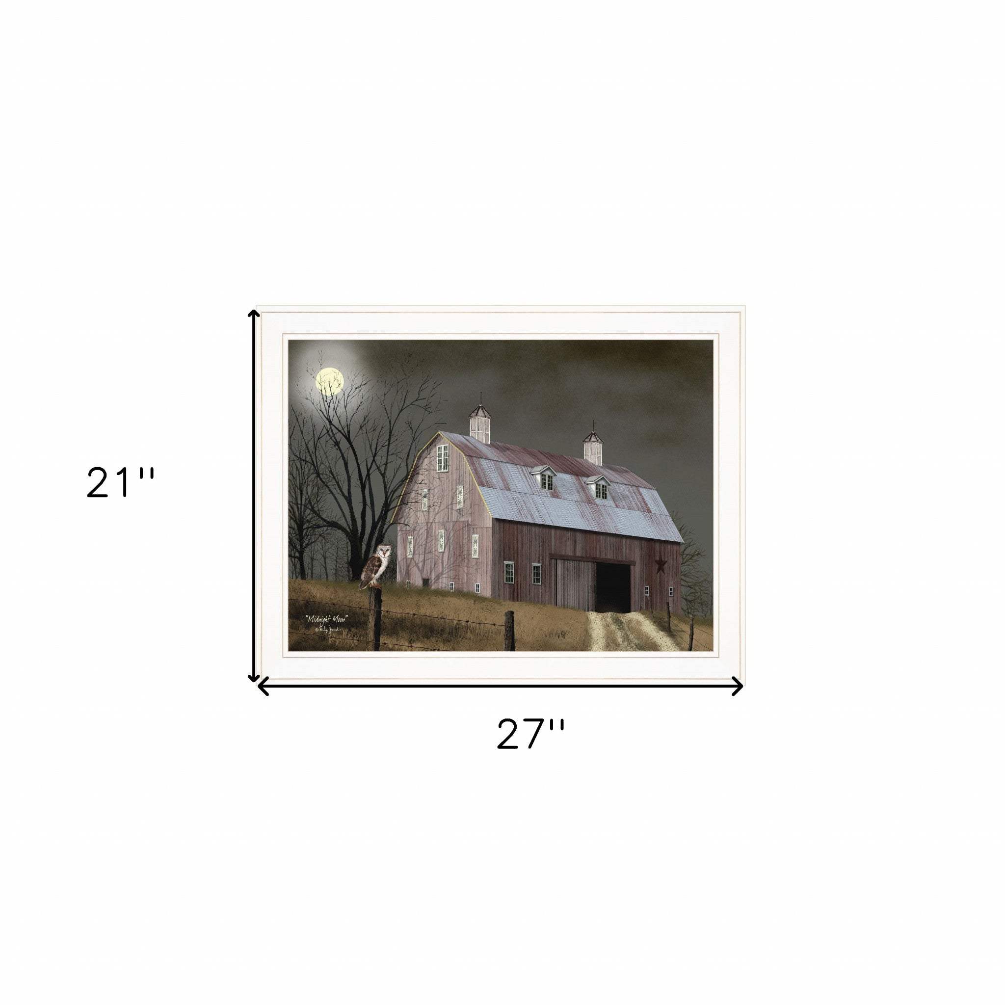 Midnight Moon 5 White Framed Print Wall Art - Homeroots - Flyclothing LLC