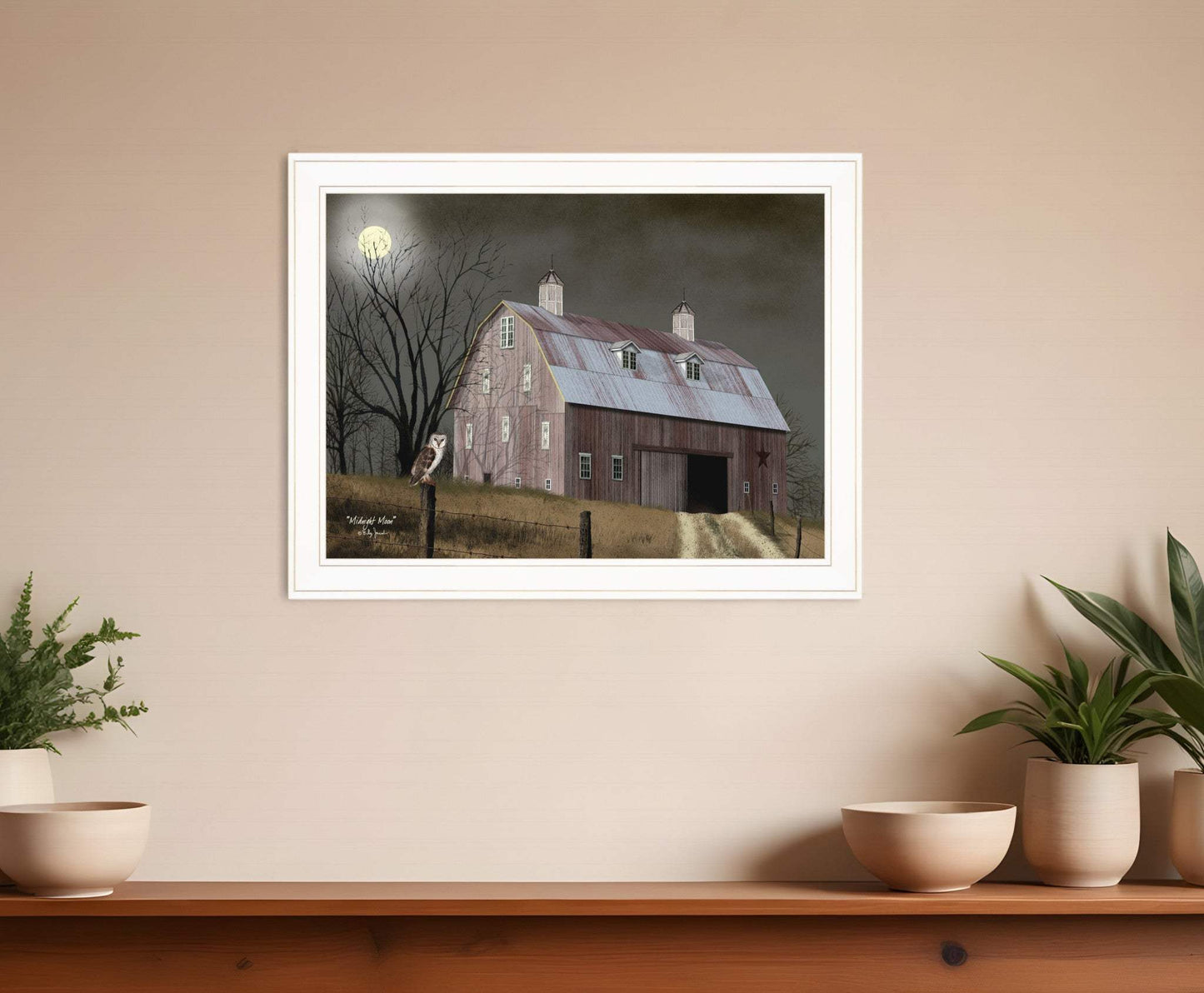 Midnight Moon 5 White Framed Print Wall Art - Homeroots - Flyclothing LLC
