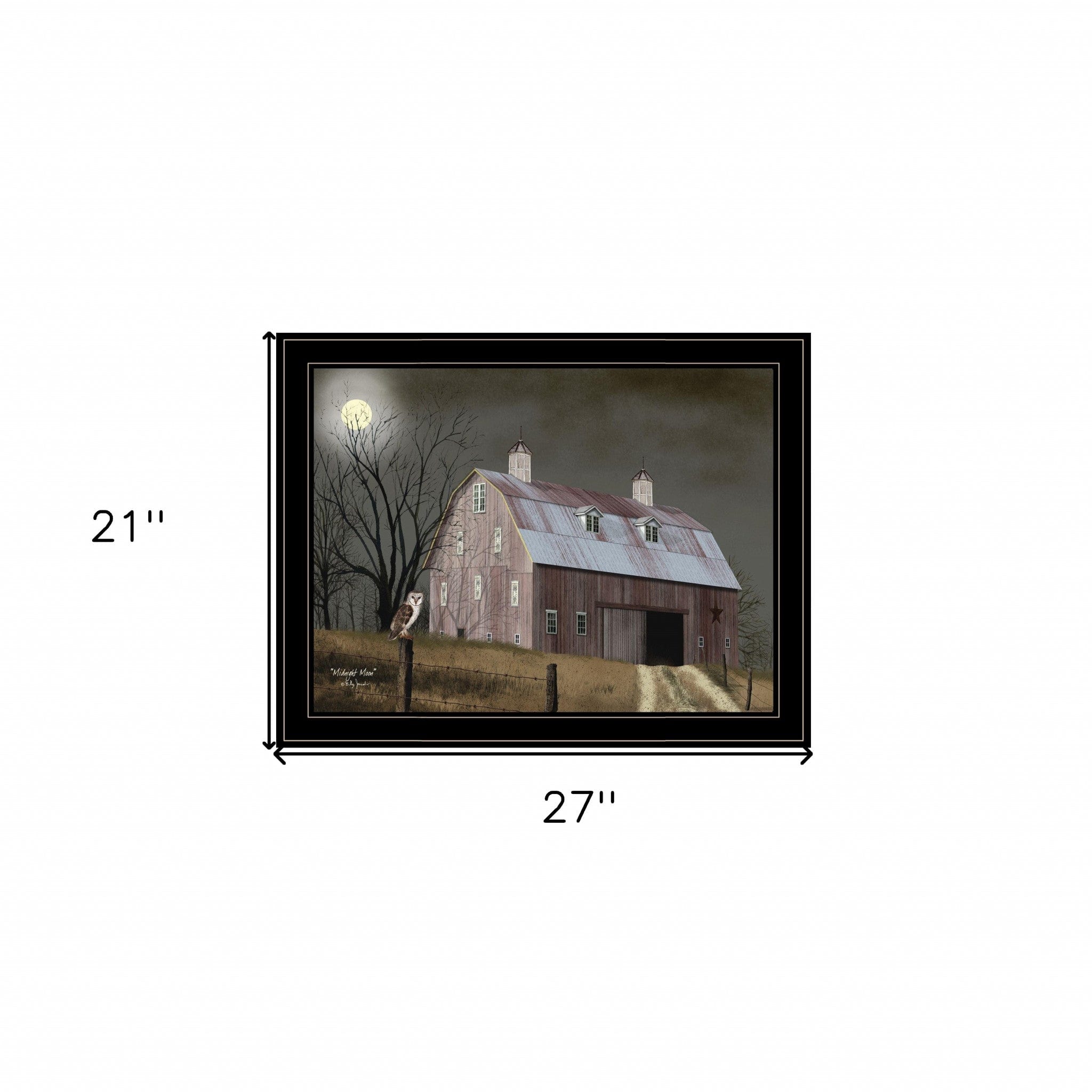 Midnight Moon 6 Black Framed Print Wall Art - Homeroots