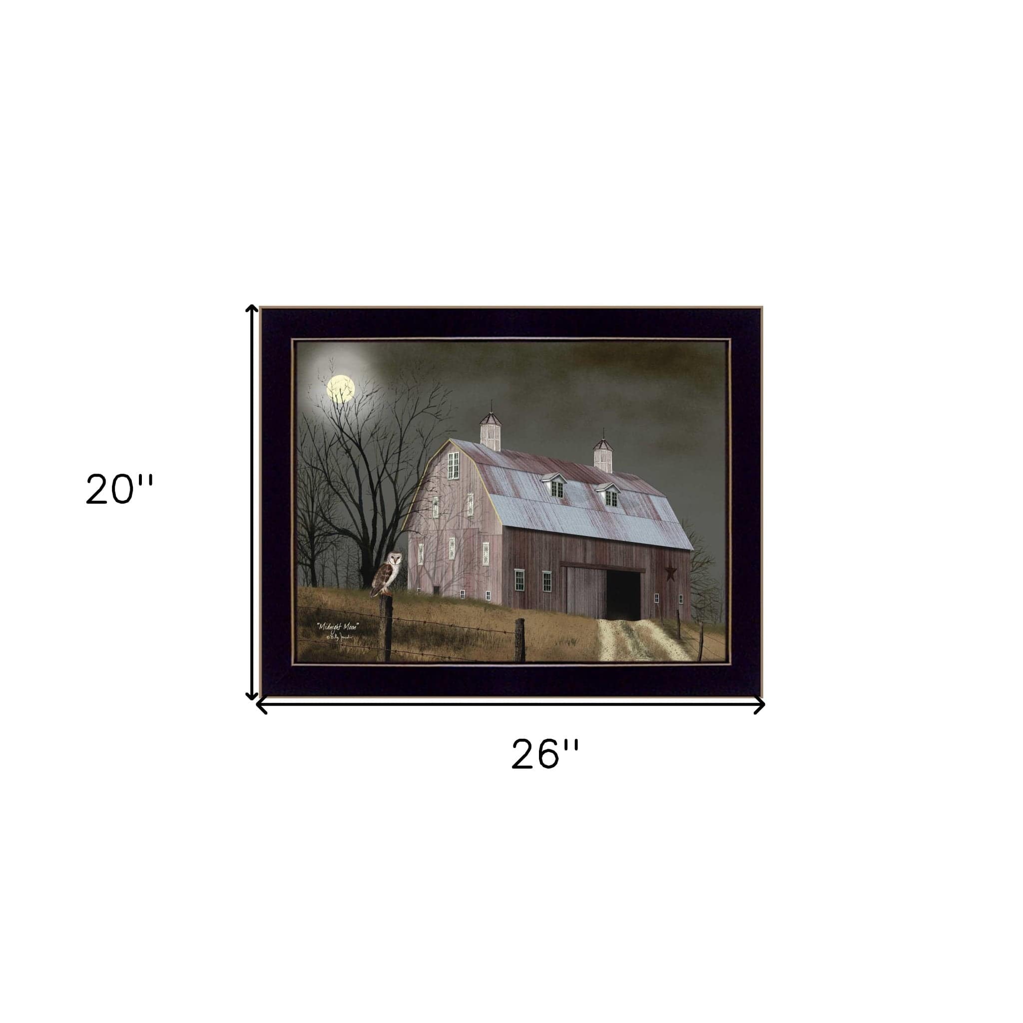 Midnight Moon 7 Black Framed Print Wall Art - Homeroots