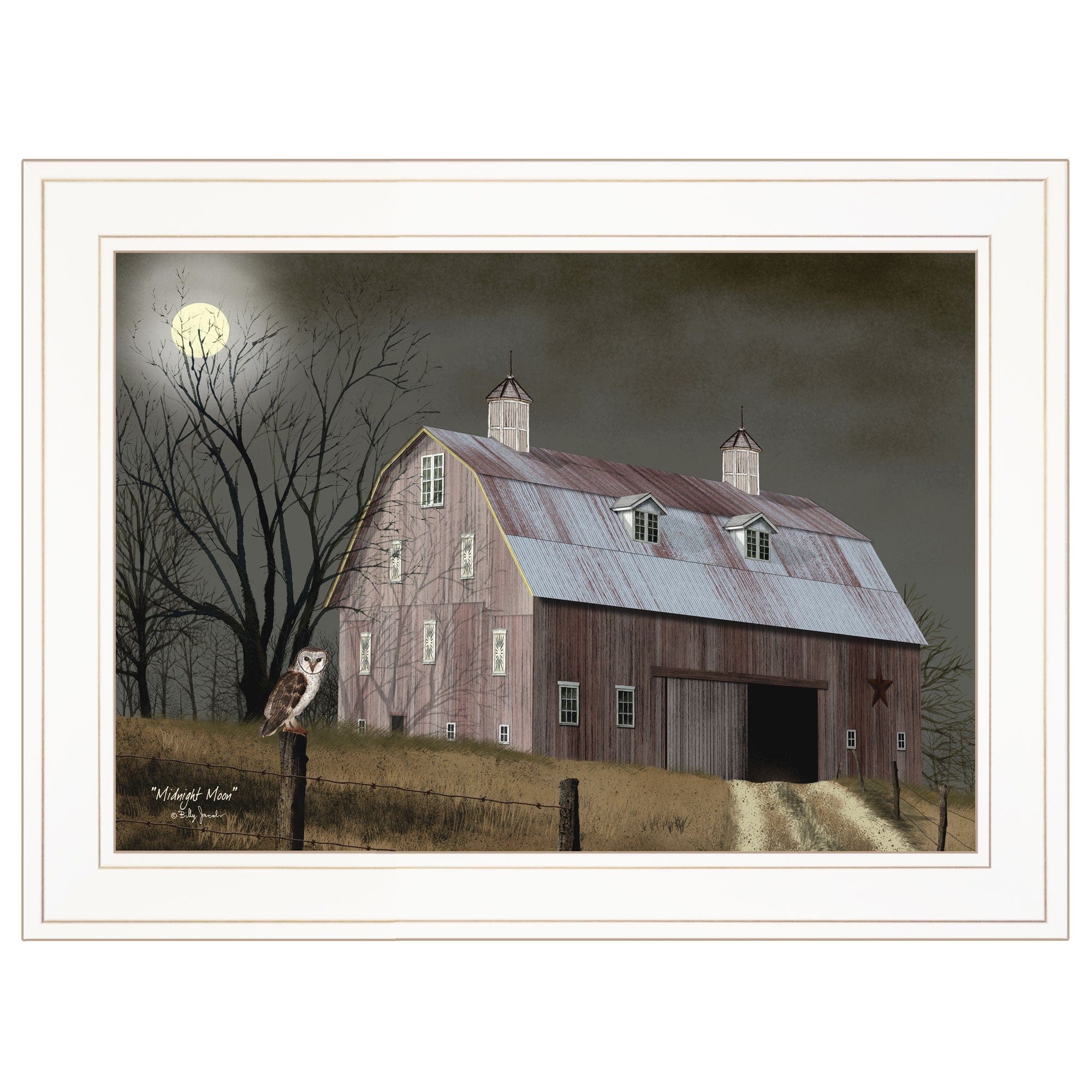 Midnight Moon 2 White Framed Print Wall Art - Homeroots