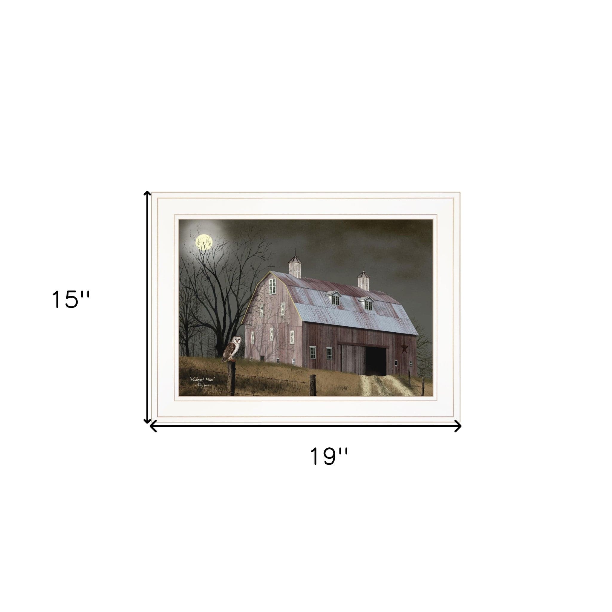 Midnight Moon 2 White Framed Print Wall Art - Homeroots