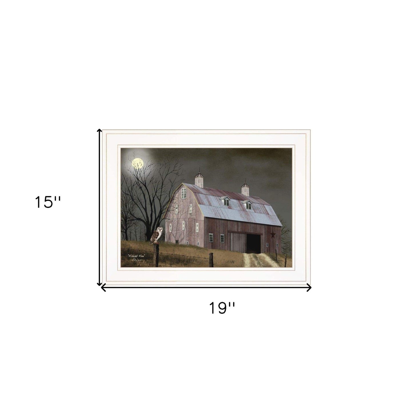 Midnight Moon 2 White Framed Print Wall Art - Homeroots - Flyclothing LLC
