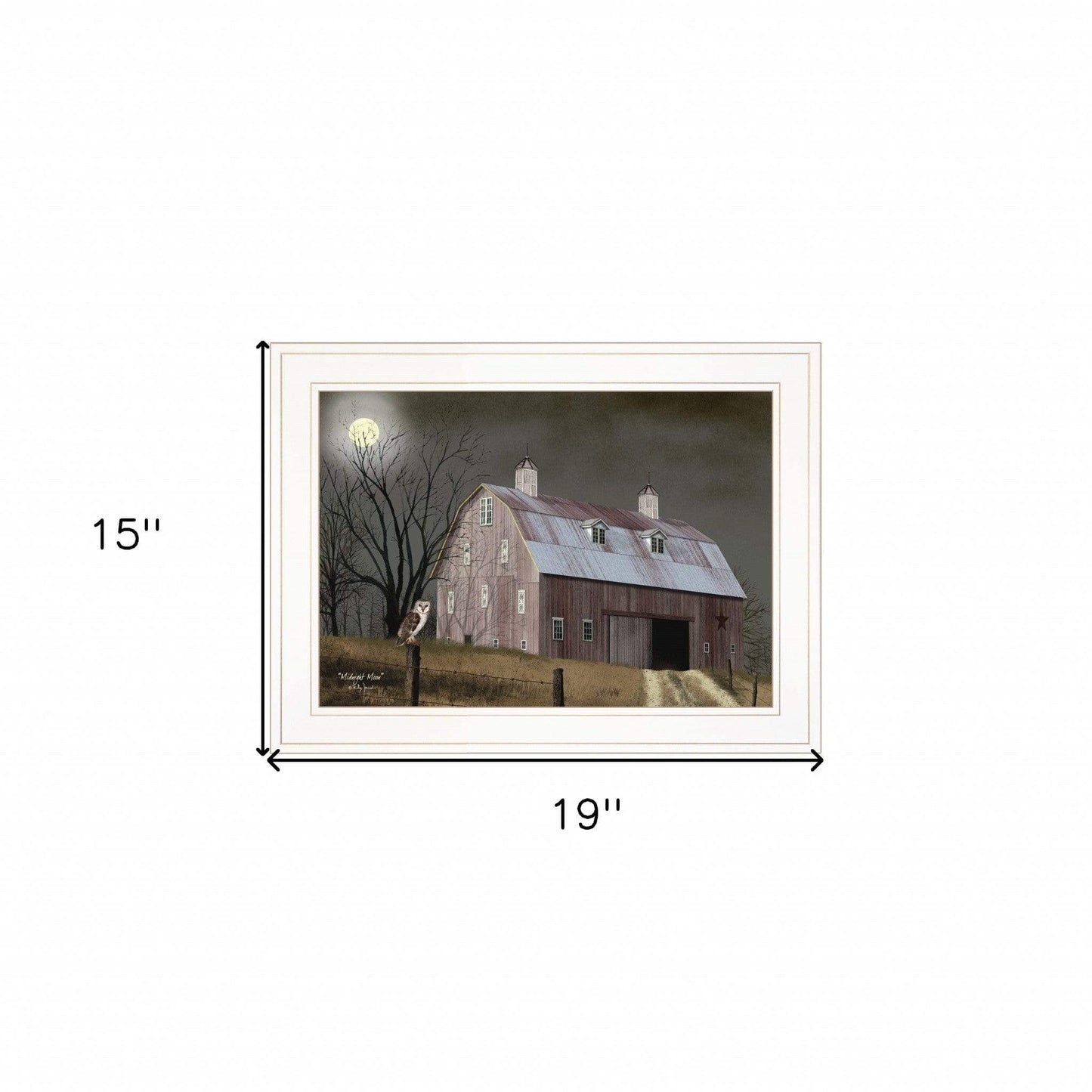 Midnight Moon 2 White Framed Print Wall Art - Homeroots - Flyclothing LLC