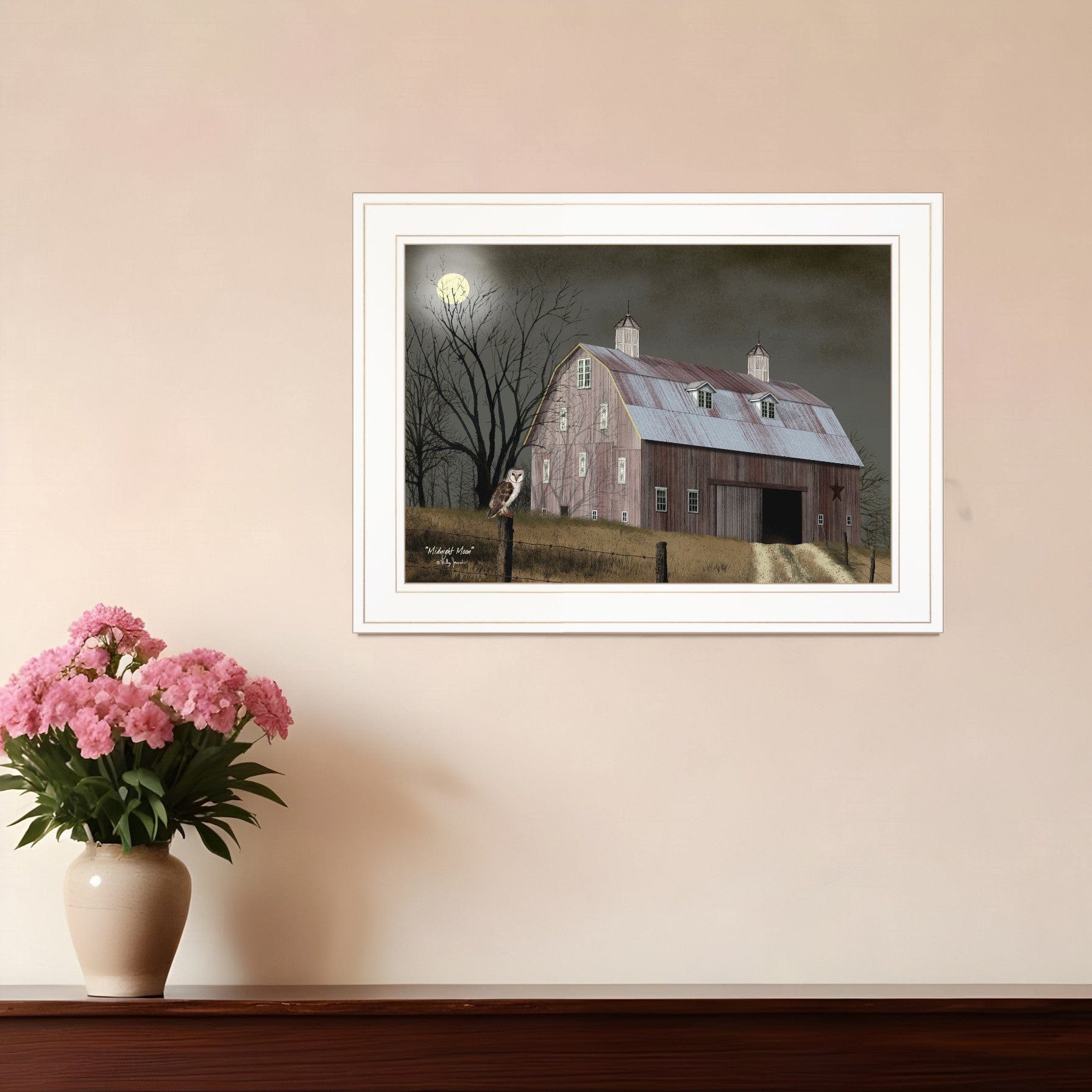 Midnight Moon 2 White Framed Print Wall Art - Homeroots