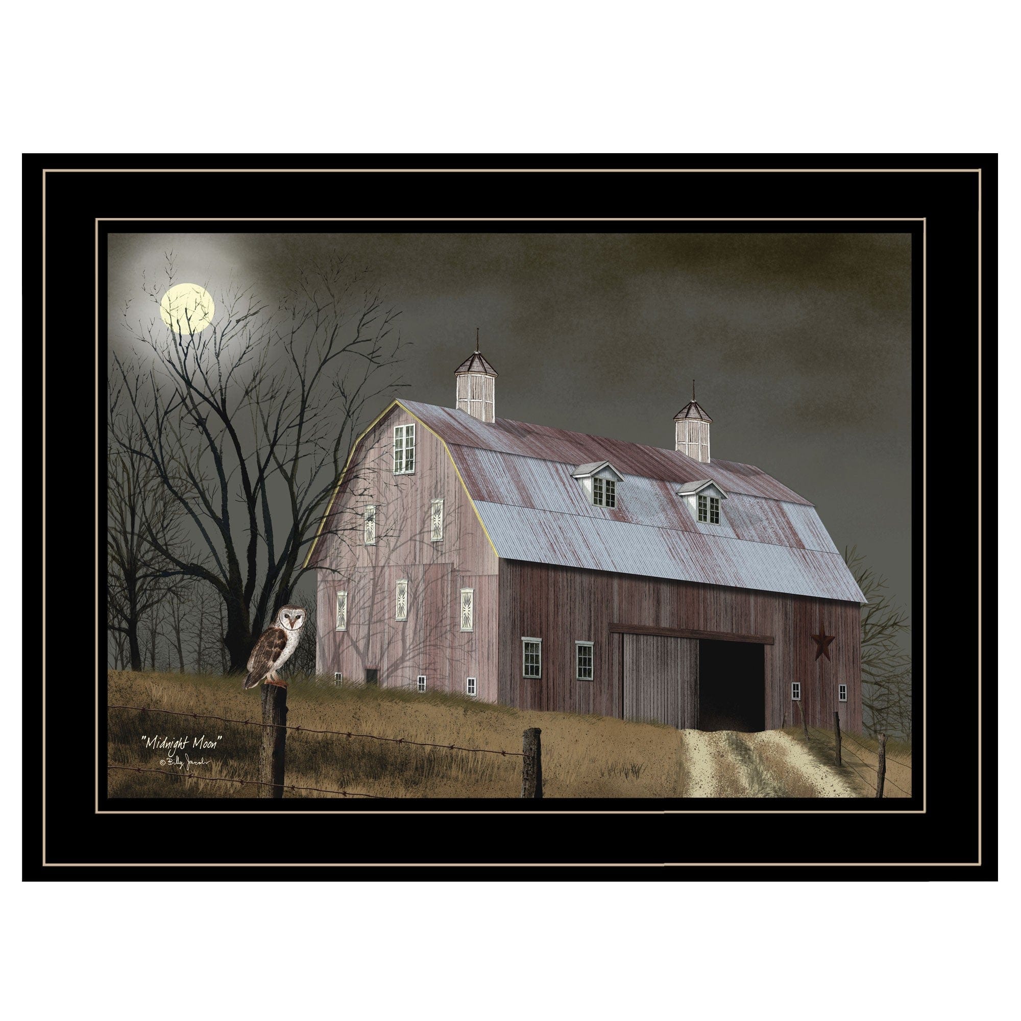 Midnight Moon 3 Black Framed Print Wall Art - Homeroots