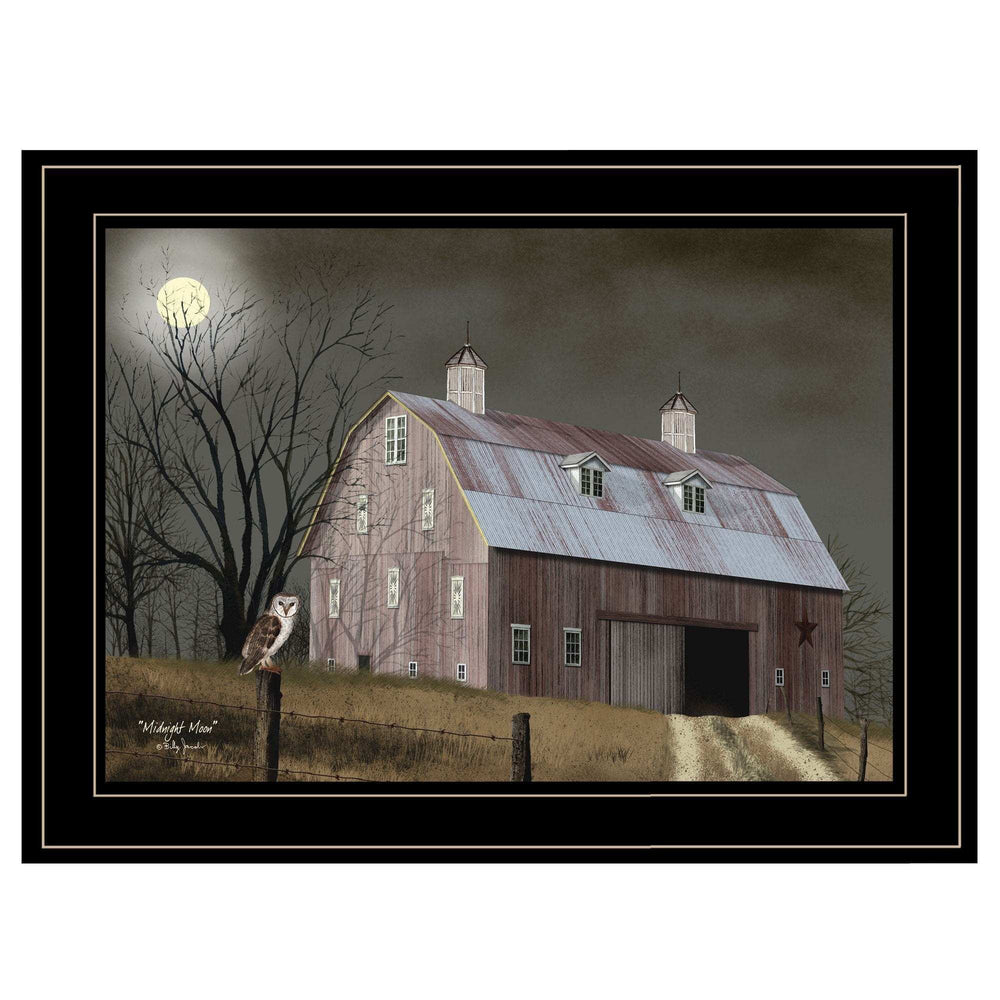 Midnight Moon 3 Black Framed Print Wall Art - Homeroots - Flyclothing LLC