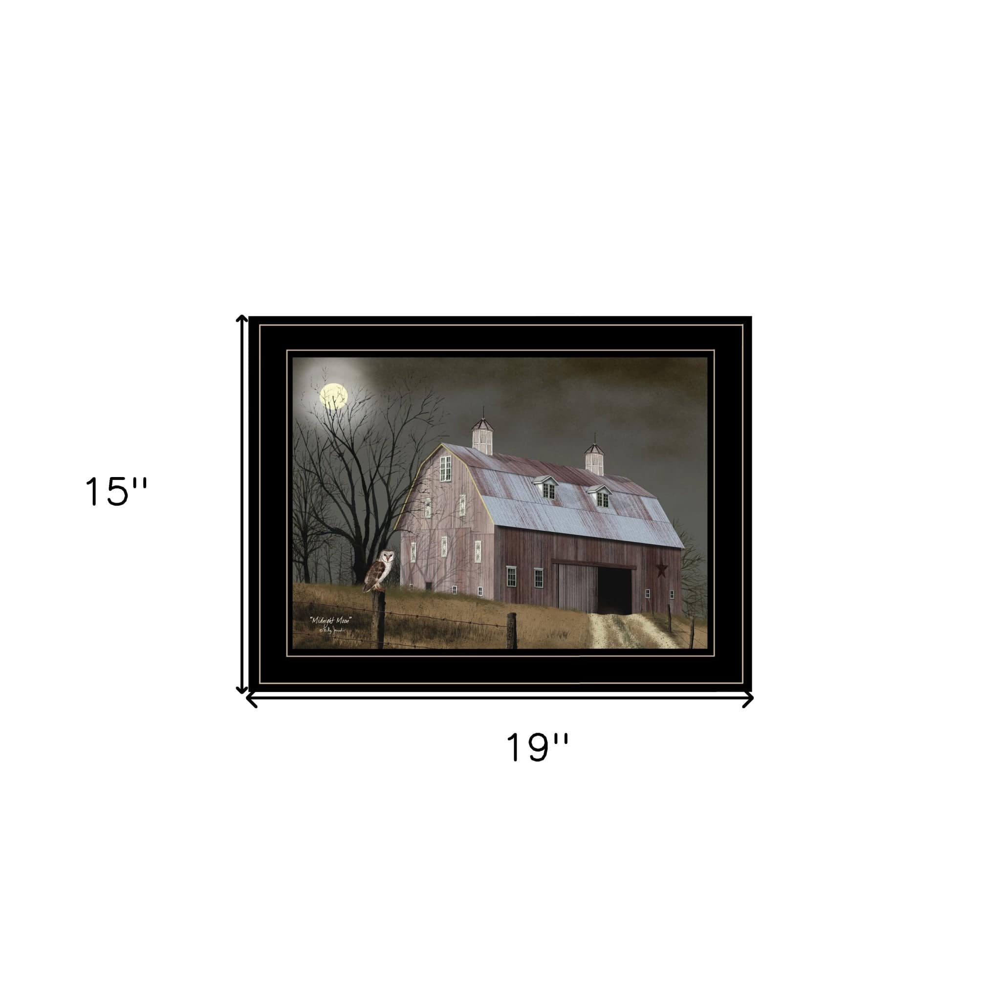Midnight Moon 3 Black Framed Print Wall Art - Homeroots