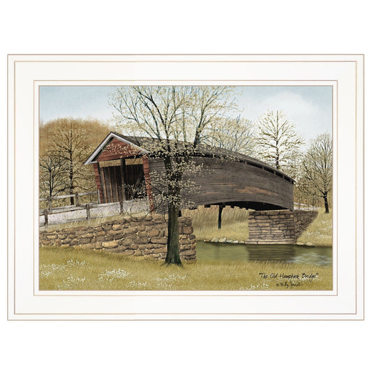 The Old Humpback Bridge 1 White Framed Print Wall Art - Homeroots