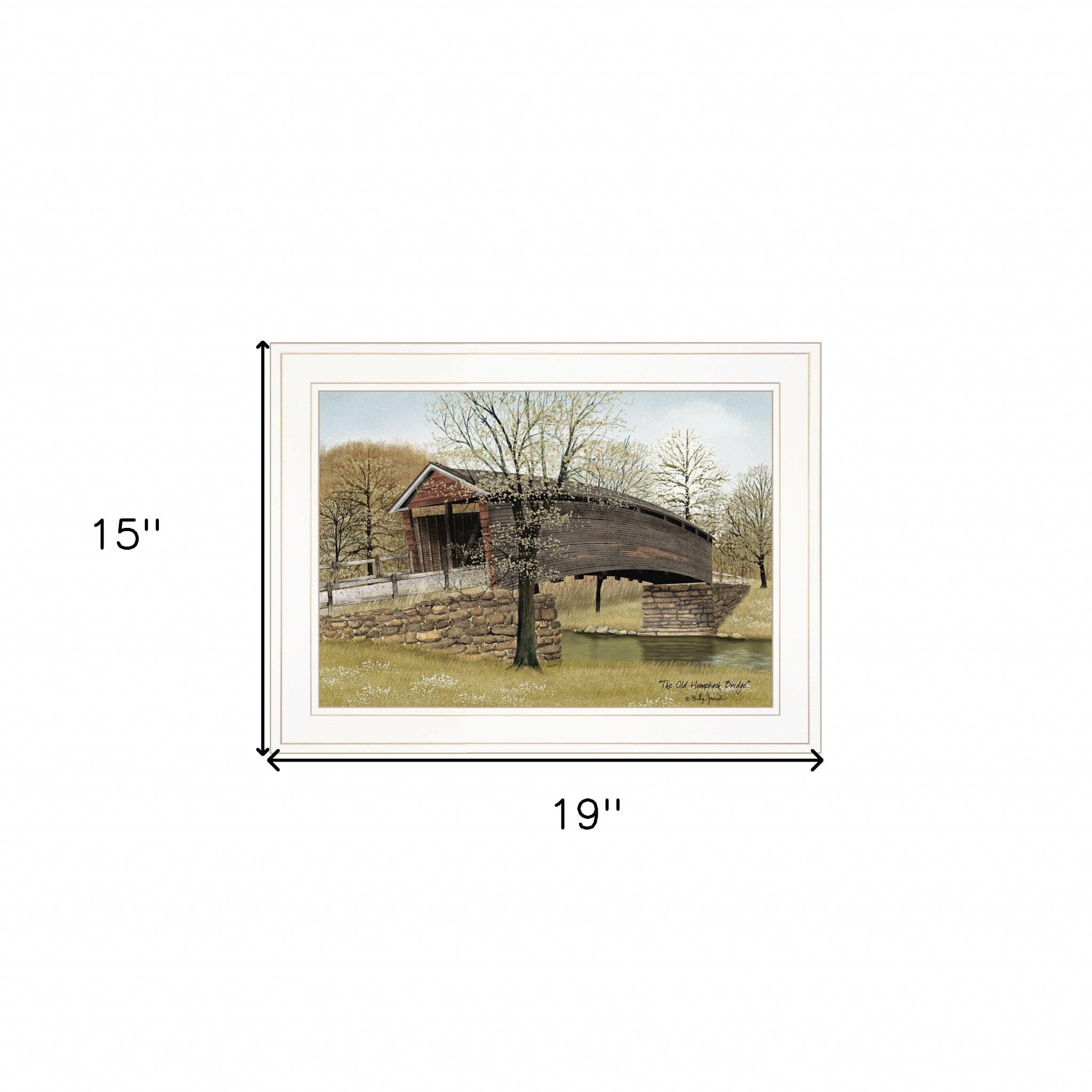 The Old Humpback Bridge 1 White Framed Print Wall Art - Homeroots