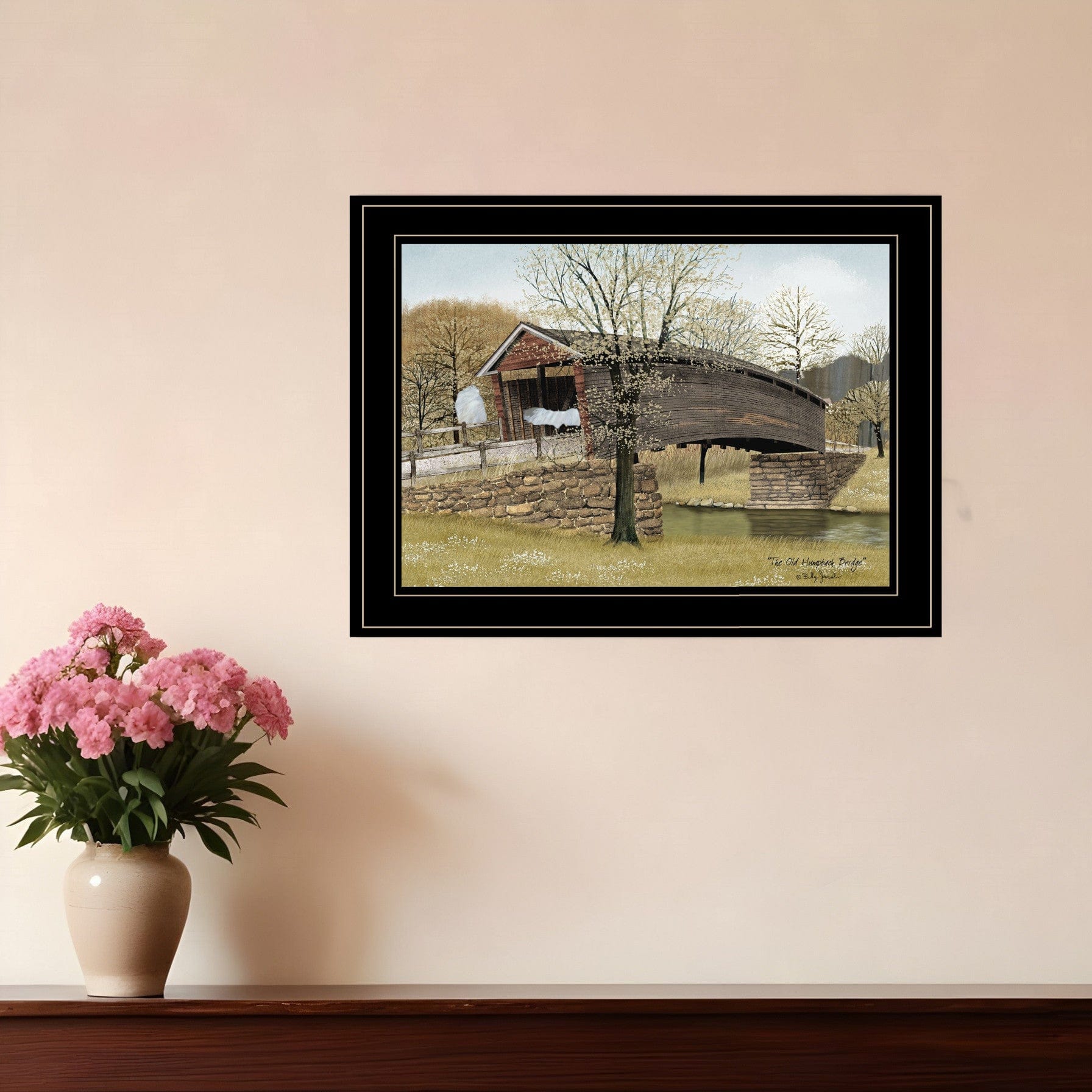 The Old Humpback Bridge 2 Black Framed Print Wall Art - Homeroots