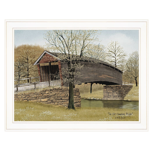 The Old Humpback Bridge 3 White Framed Print Wall Art - Homeroots