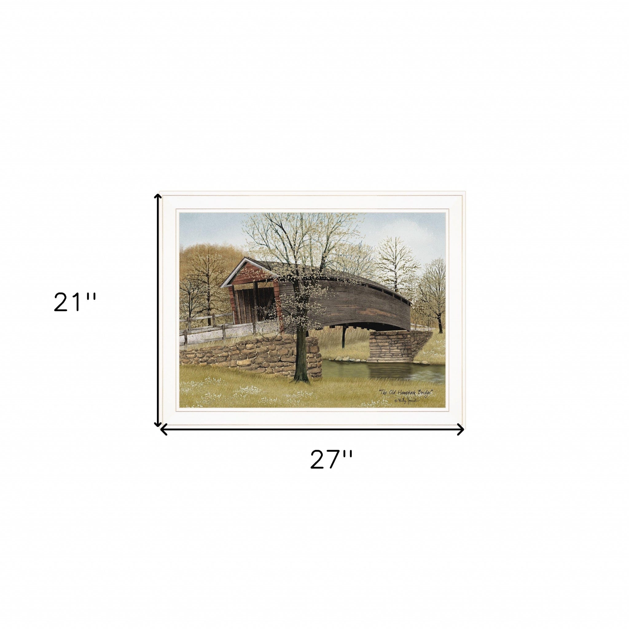 The Old Humpback Bridge 3 White Framed Print Wall Art - Homeroots