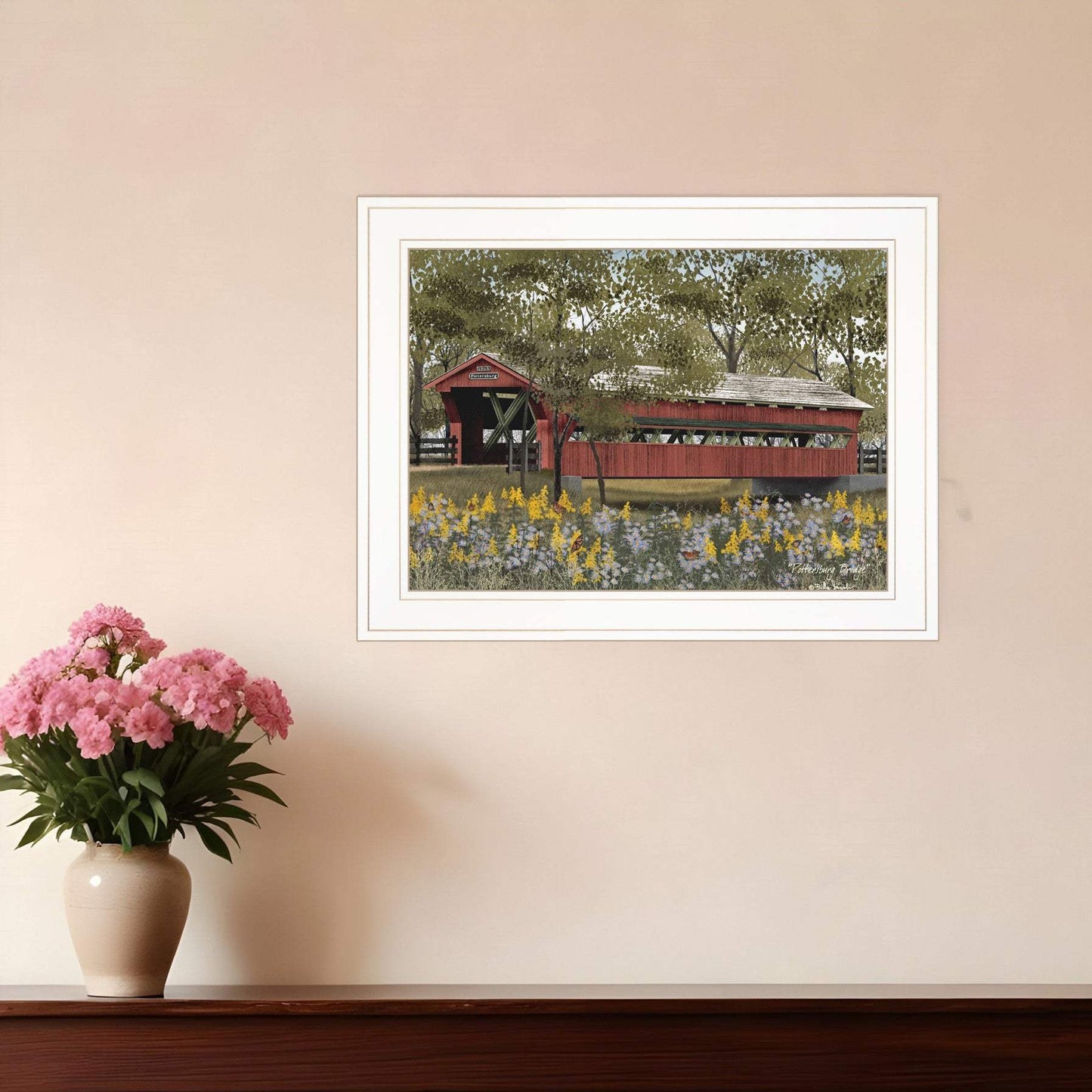 Pottersburg Bridge 1 White Framed Print Wall Art - Homeroots - Flyclothing LLC