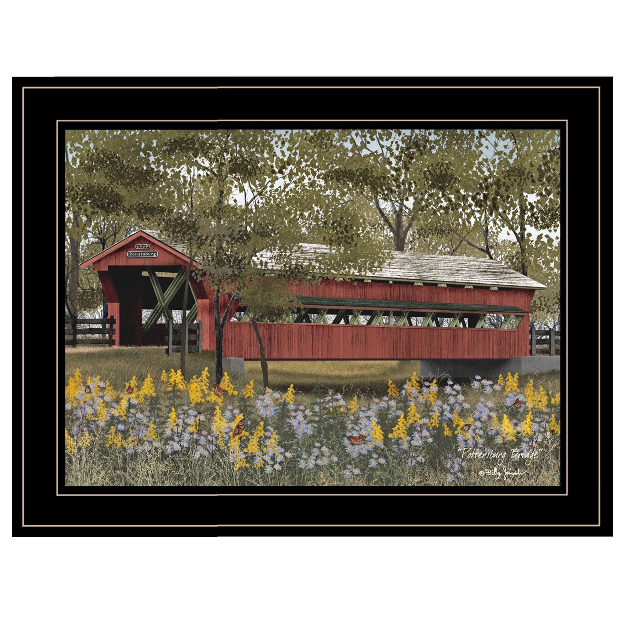 Pottersburg Bridge 2 Black Framed Print Wall Art - Homeroots