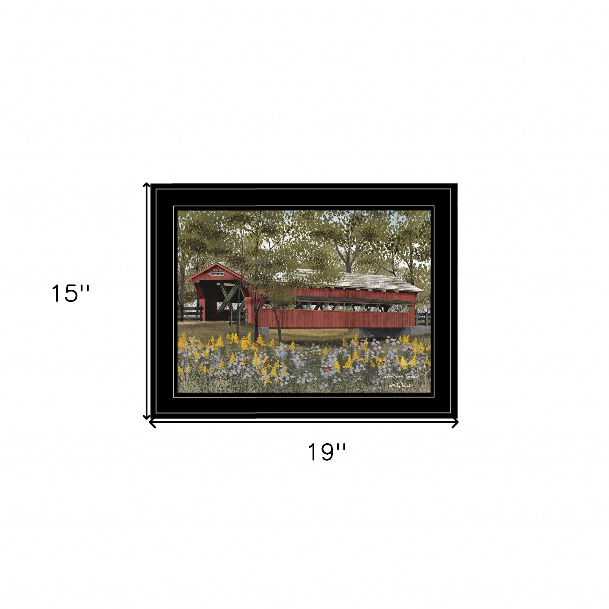 Pottersburg Bridge 2 Black Framed Print Wall Art - Homeroots