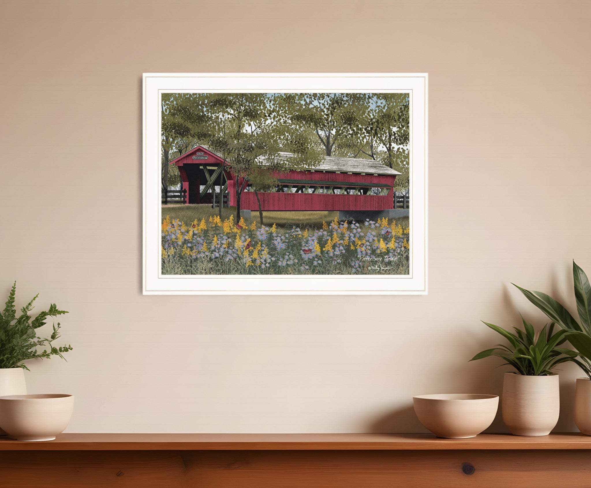 Pottersburg Bridge 4 White Framed Print Wall Art - Homeroots - Flyclothing LLC