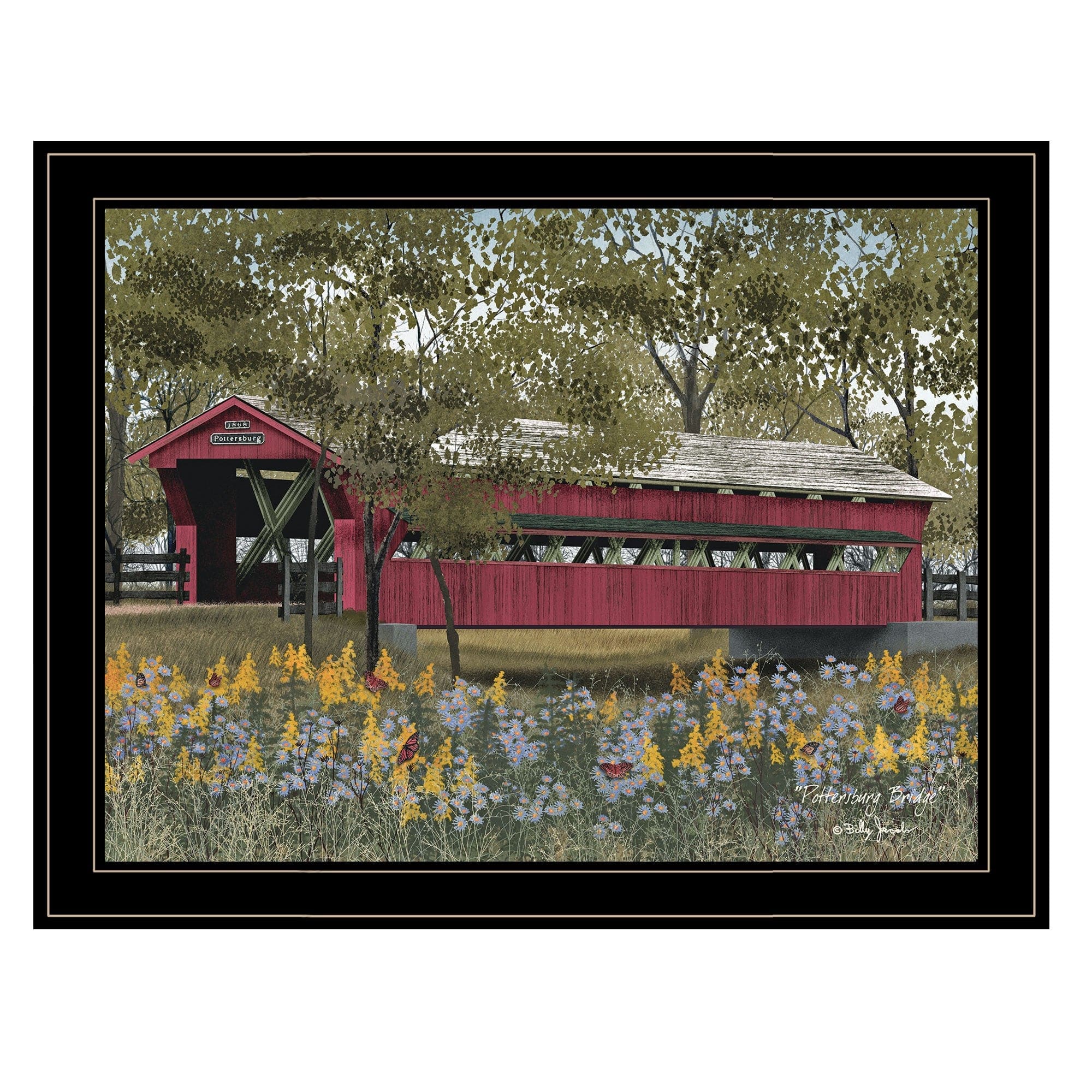 Pottersburg Bridge 5 Black Framed Print Wall Art - Homeroots