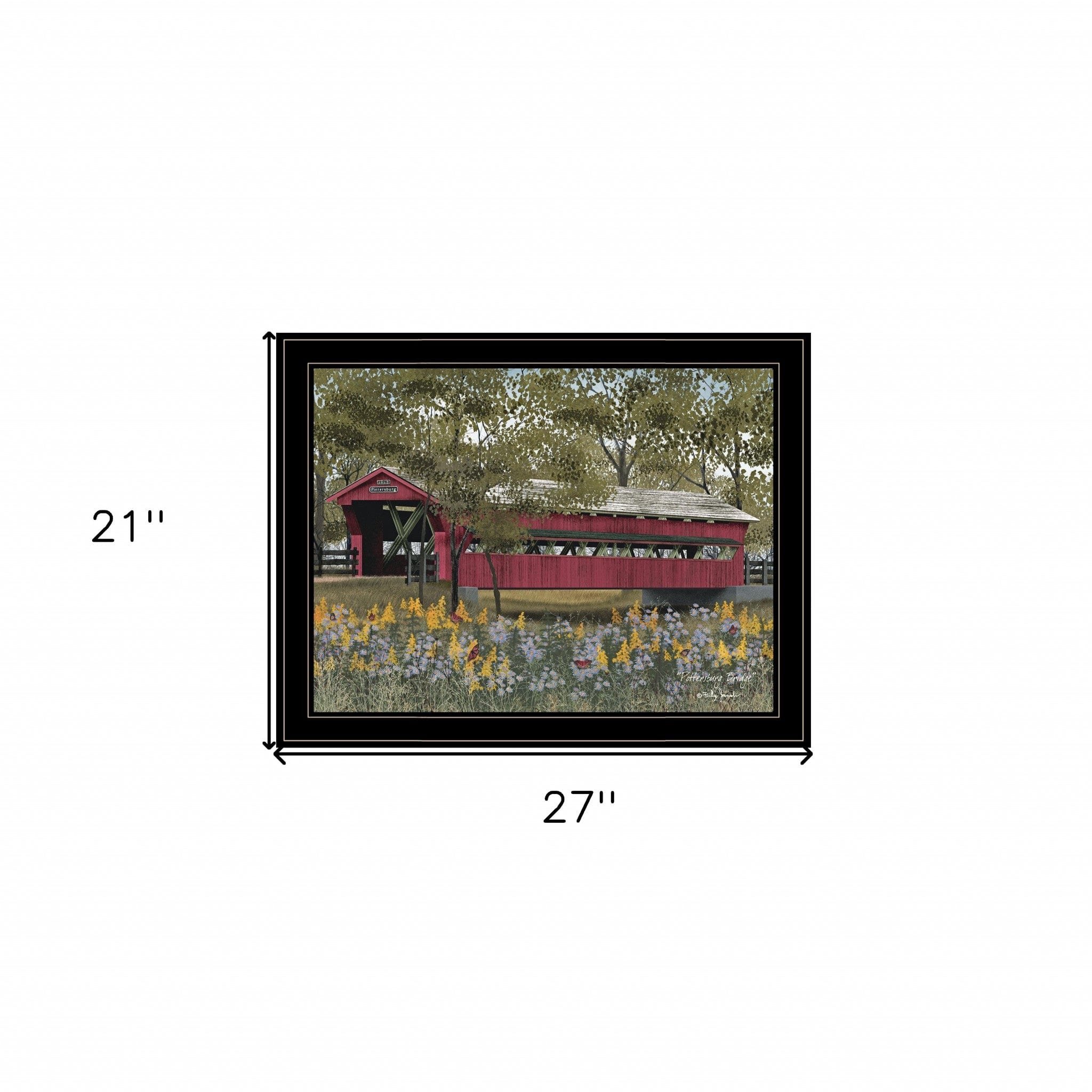 Pottersburg Bridge 5 Black Framed Print Wall Art - Homeroots