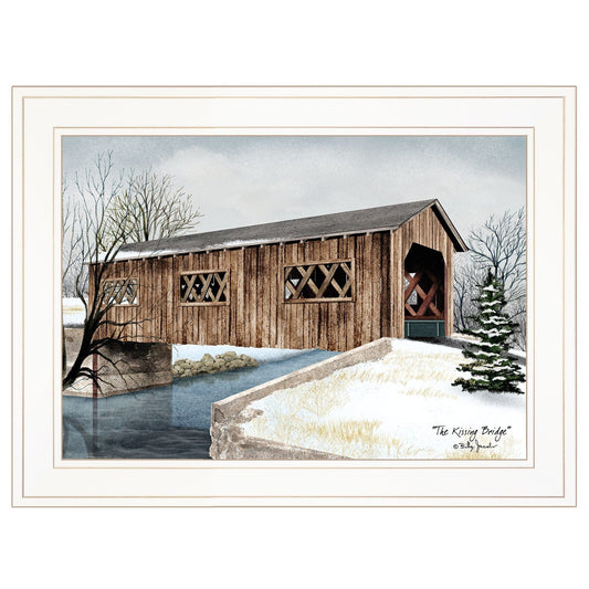 The Kissing Bridge 1 White Framed Print Wall Art - Homeroots