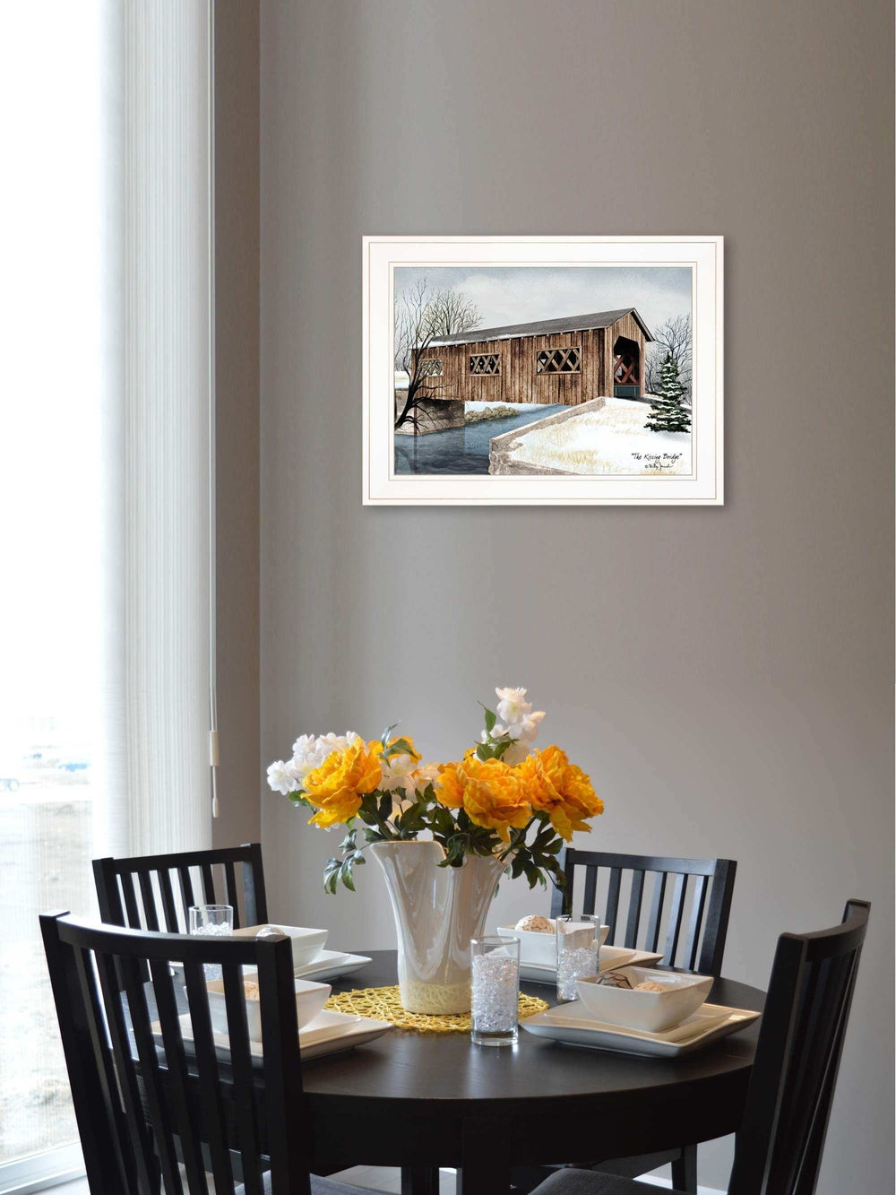 The Kissing Bridge 1 White Framed Print Wall Art - Homeroots - Flyclothing LLC