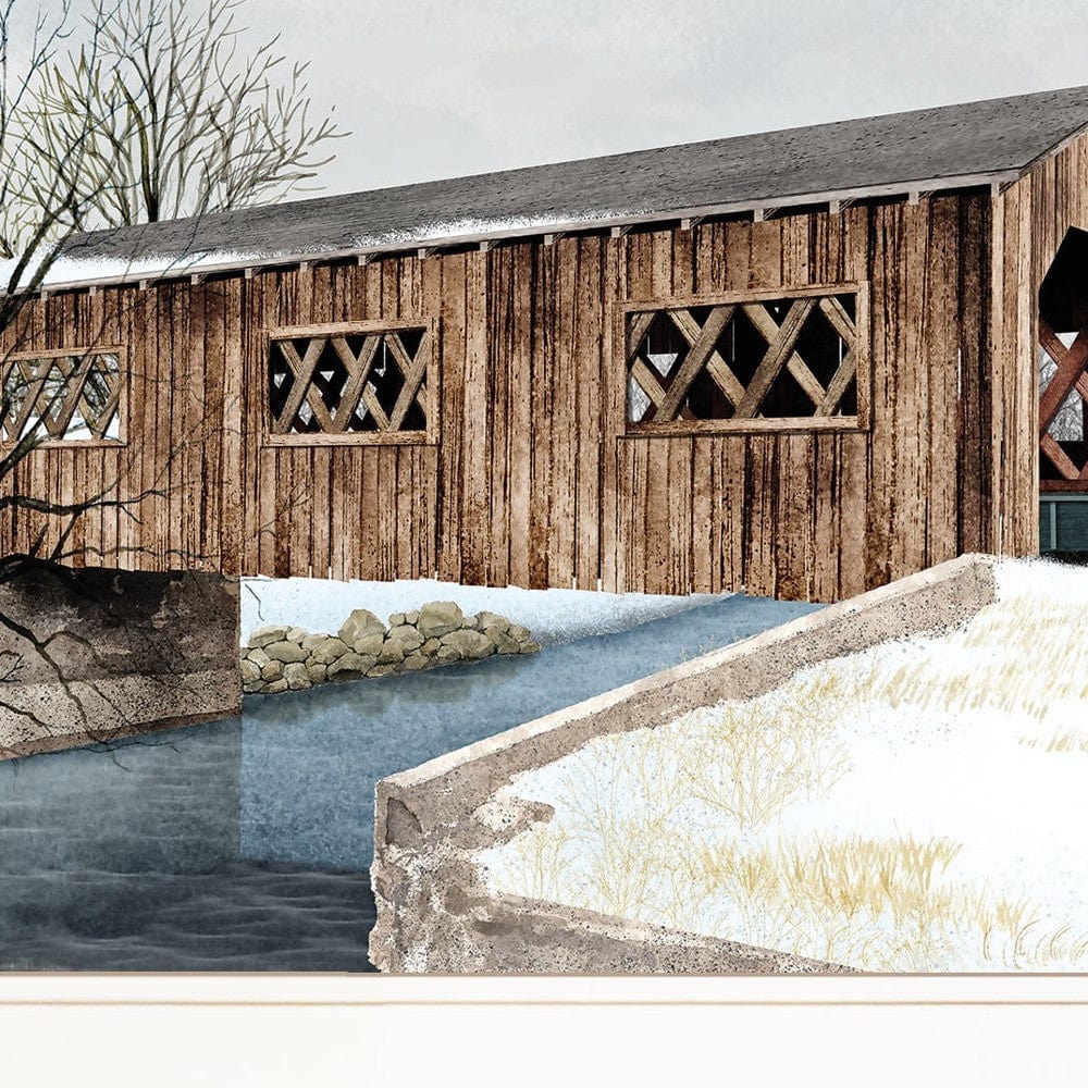The Kissing Bridge 1 White Framed Print Wall Art - Homeroots