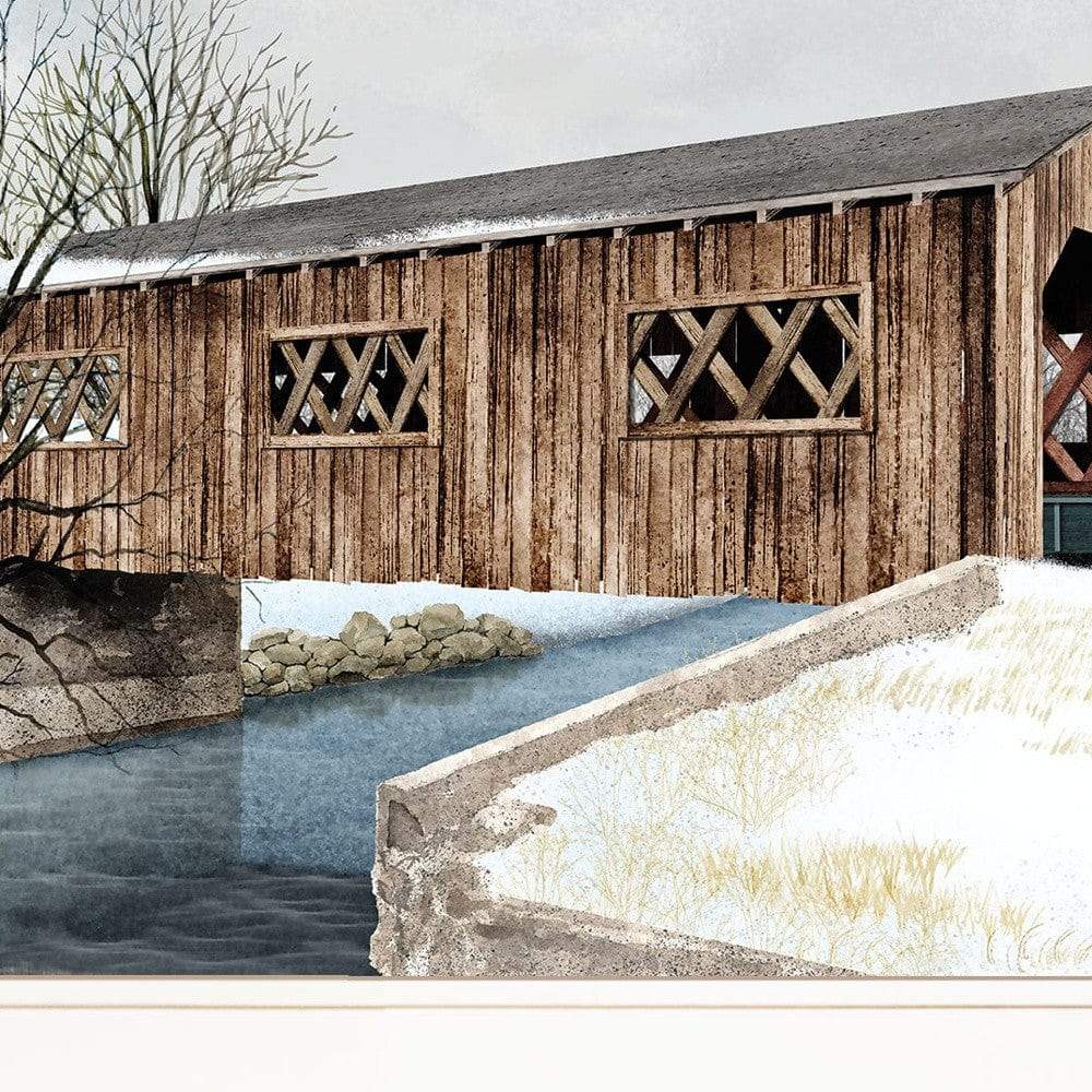 The Kissing Bridge 1 White Framed Print Wall Art - Homeroots - Flyclothing LLC