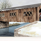 The Kissing Bridge 1 White Framed Print Wall Art - Homeroots - Flyclothing LLC