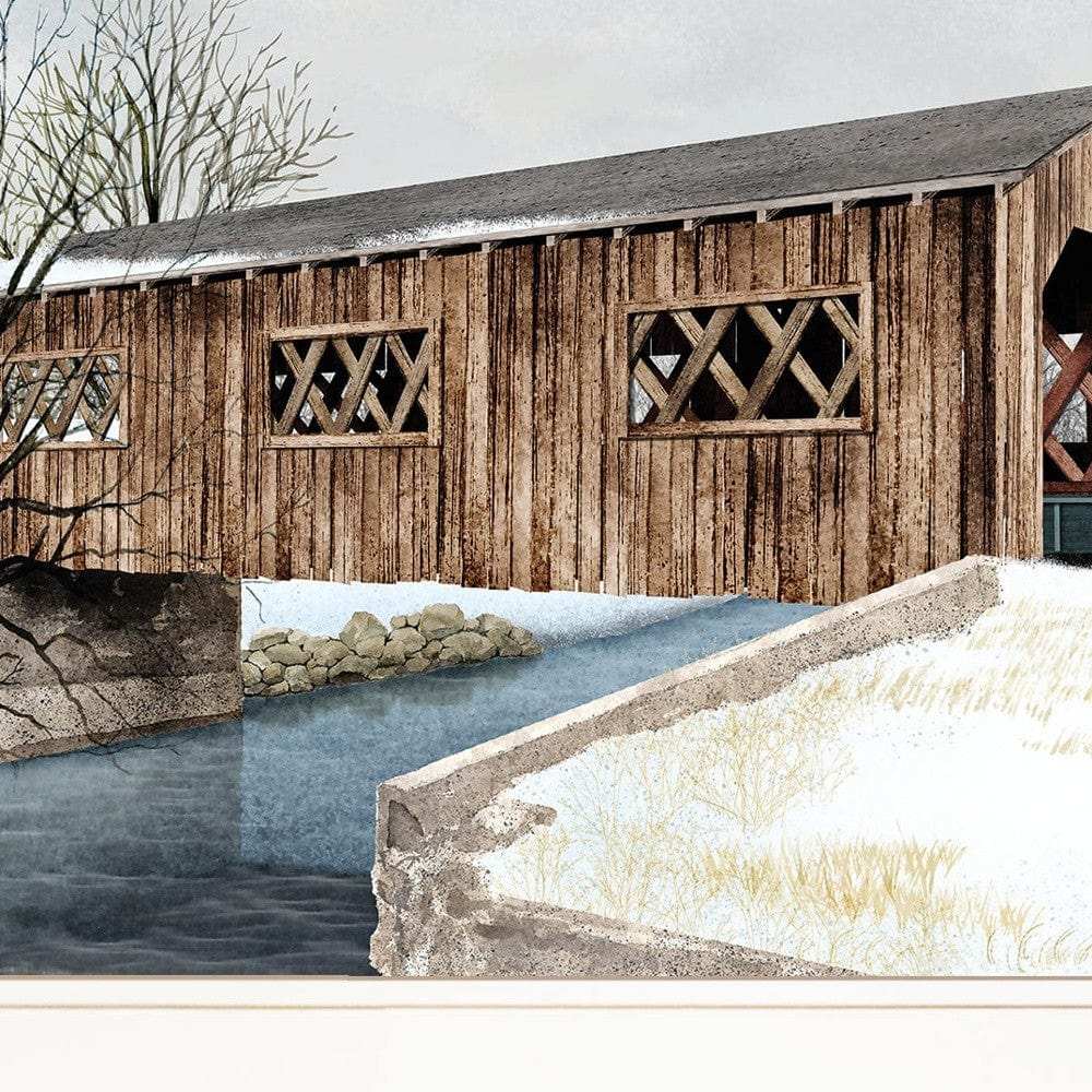 The Kissing Bridge 1 White Framed Print Wall Art - Homeroots - Flyclothing LLC