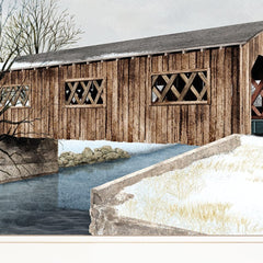 The Kissing Bridge 1 White Framed Print Wall Art - Homeroots